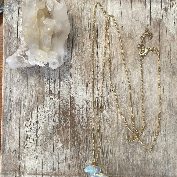 Opal Sea Glass Pendant Necklace - Picture 4 of 4